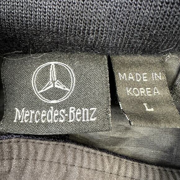 Mercedes Benz Logo Collection Mens L Jacket Black Pocket Zipper button Mock Neck - Picture 12 of 16